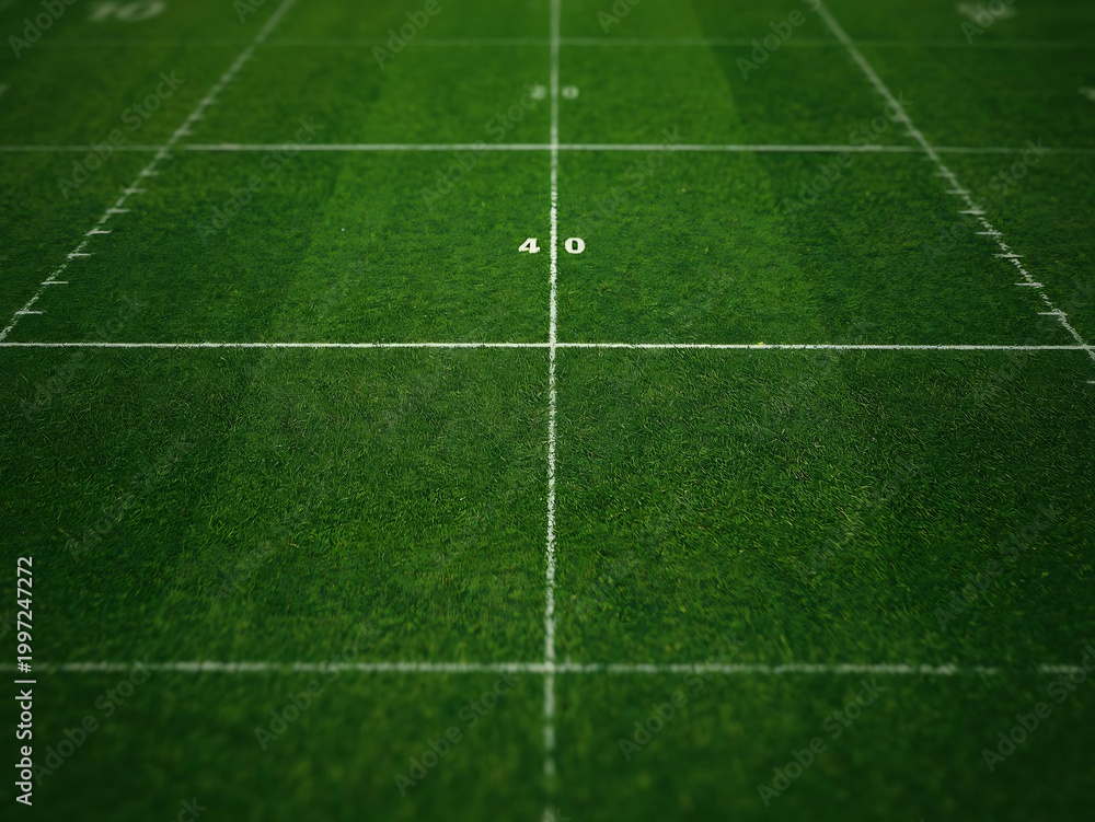 Obraz premium American football field with yard lines