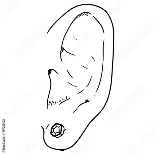 earrings illustration hand drawn outline vector