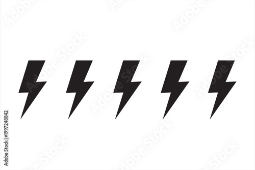 Electric energy symbols for warning hazard and power concepts