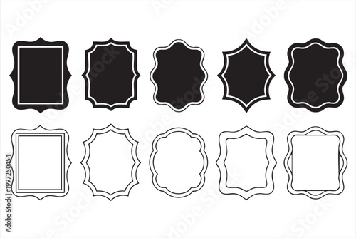 Minimal frame icons for labels borders and graphic layouts