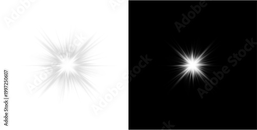 Futuristic concert stage lights with neon beams, sparkling glare flash, abstract transparent png burst effect, luxury festive backdrop for entertainment show vector illustration