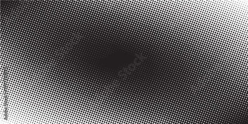 Seamless halftone vector background.Filled with black circles .Long fade out. 31 figures in height.The radial transformation method.