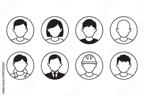 Profile icon set for social media users and digital identity