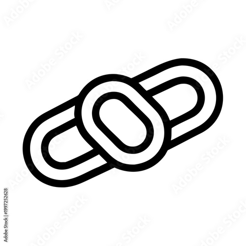 Simple unity knot illustration, minimalist design, black and white colors, 
