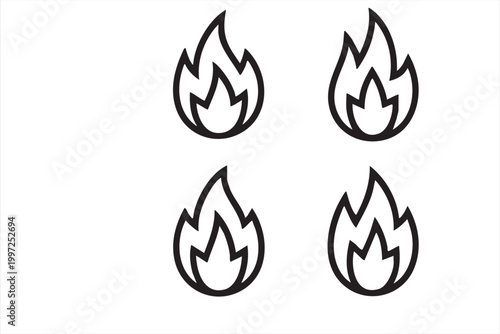 Minimal flame symbol set for combustion safety and temperature visuals