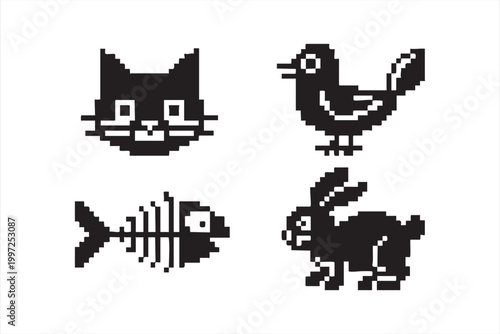 8 bit animal sprite set for arcade and indie game design