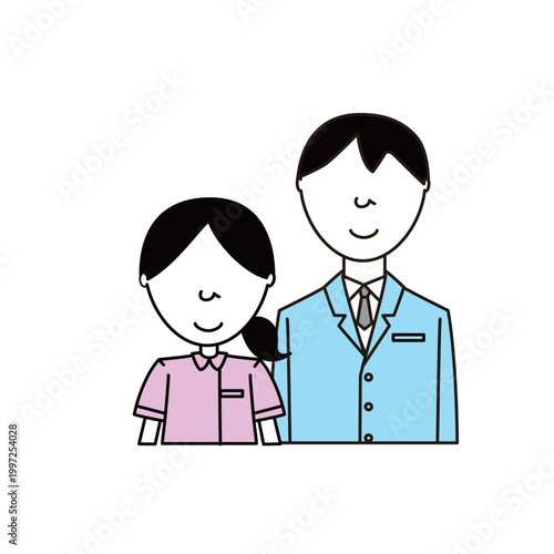 Medical Staff Couple – 4 Style Variation Vector Illustration Set
