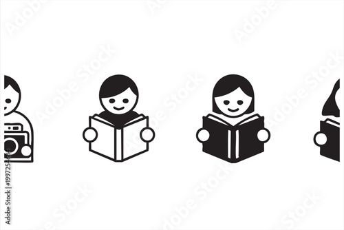 Student study symbol with book for school and academic development