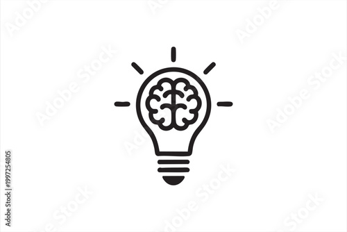 Creative thinking symbol for startup strategy and problem solving design