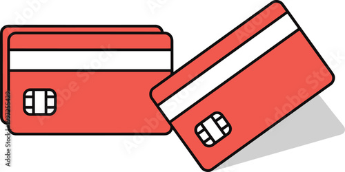 Credit Card Icon Set in Flat Style Vector Illustration for Online Payment, Banking, Finance, Shopping, and Digital Transaction Design Use