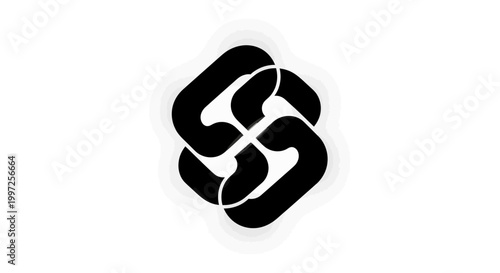 Black and white chain link symbol.
