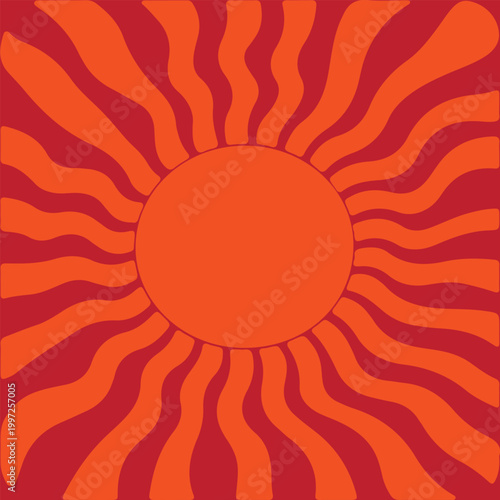 sunbrust Abstract circuses, stripe background design. Stripes sunburst in retro pop art style. Stripes sunburst rotating motion.Radiating Stripes in Orange and red.