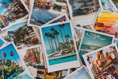 Collection of Vintage Travel Postcards Featuring Tropical Destinations and Cityscapes.