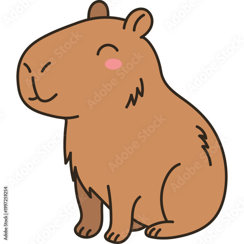 Cute Cartoon Capybara Illustration