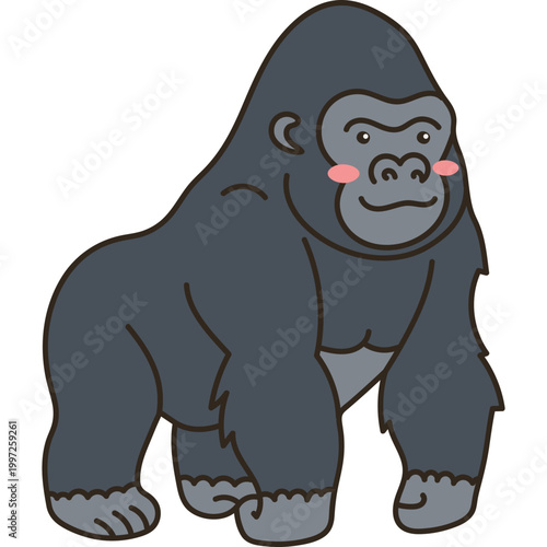 Cute Cartoon Gorilla Illustration