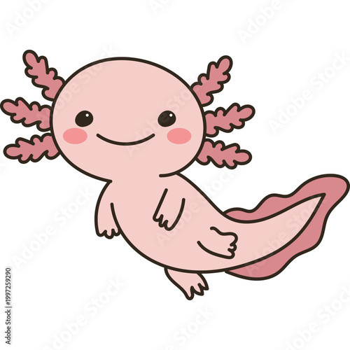 Cute Cartoon Axolotl Illustration