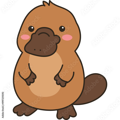 Cute Cartoon Platypus Illustration