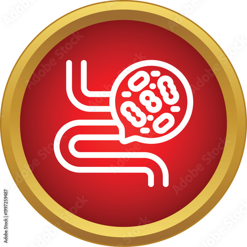 Intestines featuring good bacteria for a healthy digestive system