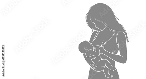 Woman holding newborn baby close.