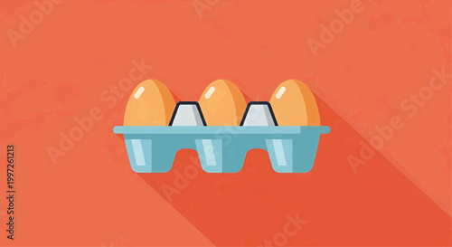 Farm fresh eggs in a carton, a simple and healthy breakfast ingredient