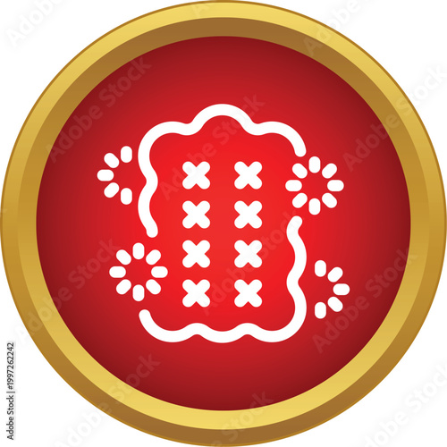 Skin rash icon depicting an allergic reaction or irritation with 'x' marks and sparkles