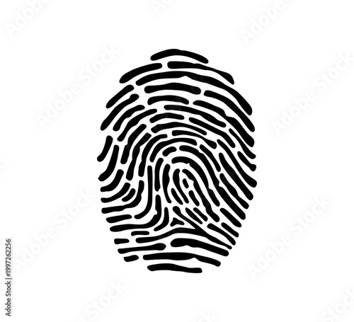 Fingerprint icon, biometric security symbol