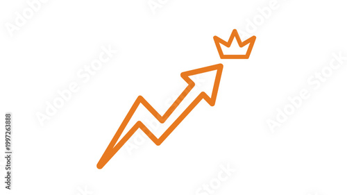 Orange arrow going up