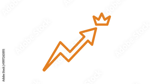 Orange arrow going up