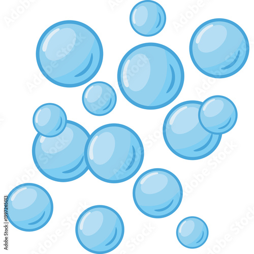 Cartoon Blue Bubbles Illustration