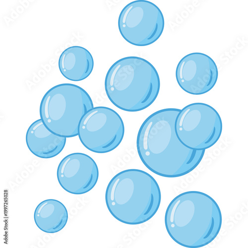 Blue Soap Bubbles Illustration
