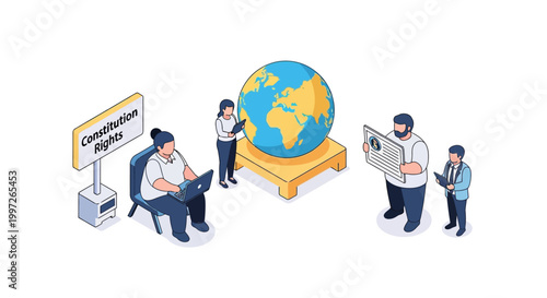 People Studying Global Constitution Rights and Regulations.