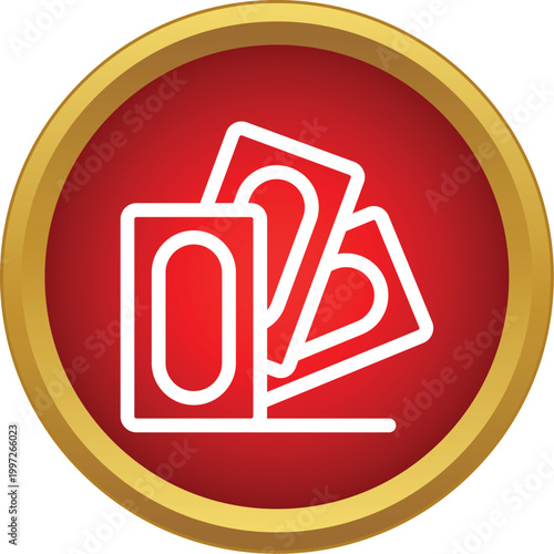 Playing cards outline icon for gambling, game, and casino concepts