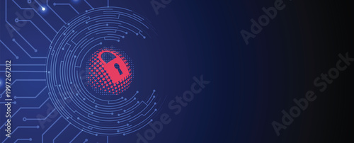 Encryption Shield Against Silent Digital Threat Technology Background