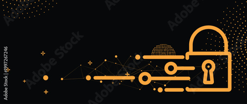 Encryption Shield Against Silent Digital Threat Technology Background