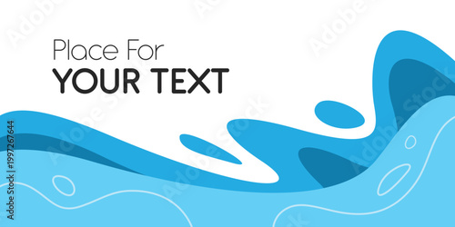 Modern abstract background featuring smooth blue wave shapes and fluid curves with ample copy space for text. Clean and minimal design suitable for banners, presentations, business templates.