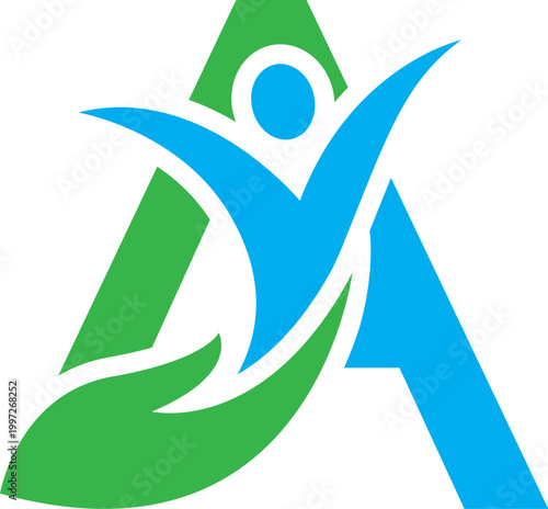 Abstract Letter A Human Nature Creative Identity Logo Design