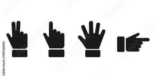 Hand Pointer Icon Set – Click, Cursor, Pointing Finger & UI Interaction Vector