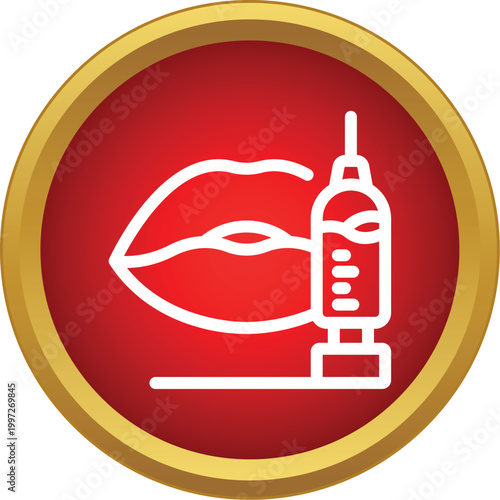 Lips and syringe reflecting a cosmetic procedure for beauty enhancement
