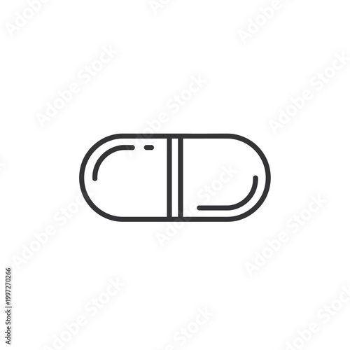 Simple illustration of a medical capsule or pill for healthcare.