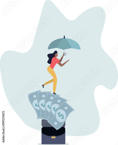 WebFinancial stability, risk or trust, economic challenge, balance or reliability, money management, security or wealth accumulation concept,person's life situation and his activities.