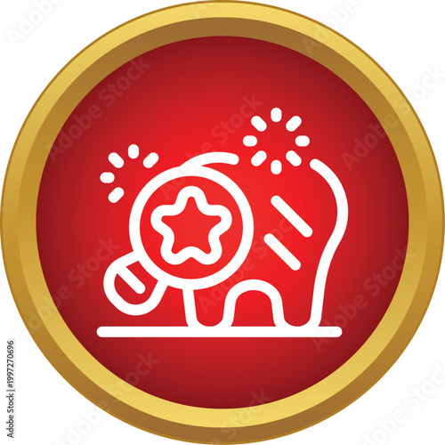 Elephant icon with a star on its head symbolizing a circus or entertainment show