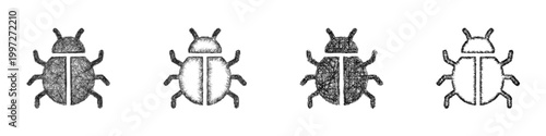 Sketch bug icon design set