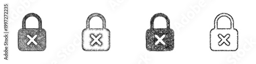 Sketch access denied icon design set