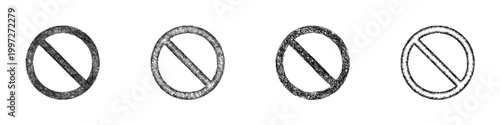 Sketch forbidden icon design set
