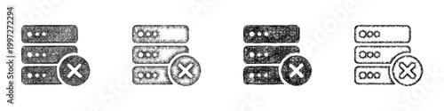 Sketch server error icon design set
