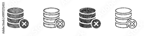 Sketch database error icon design set