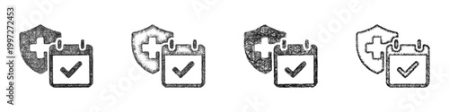 Sketch coverage start icon design set