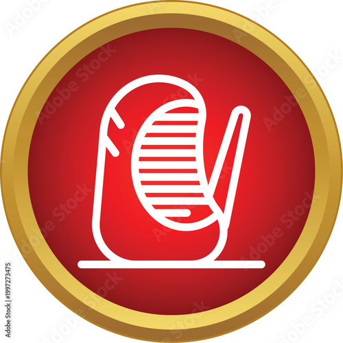 Kendo mask vector line icon representing protection and traditional japanese martial arts equipment