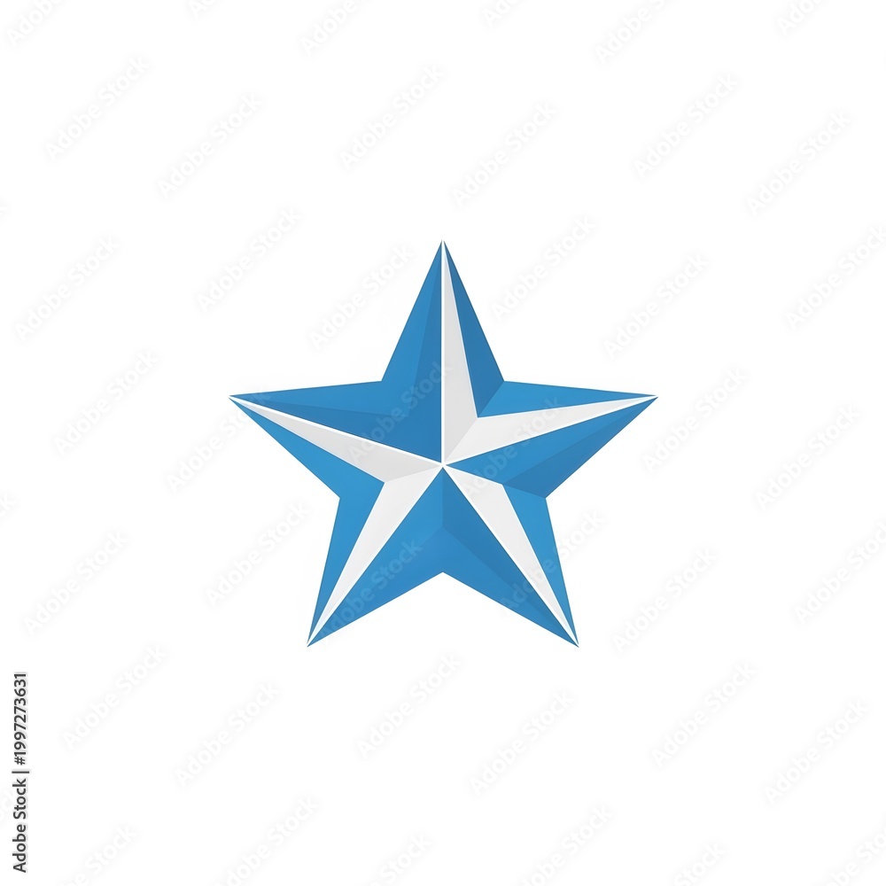 Obraz premium Blue star symbol on white background.