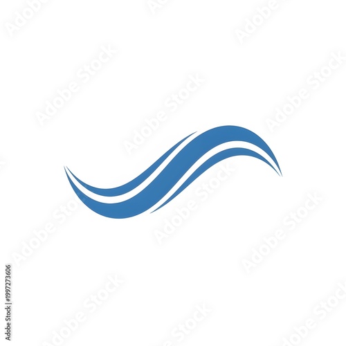 Blue wave logo design element symbol 2.